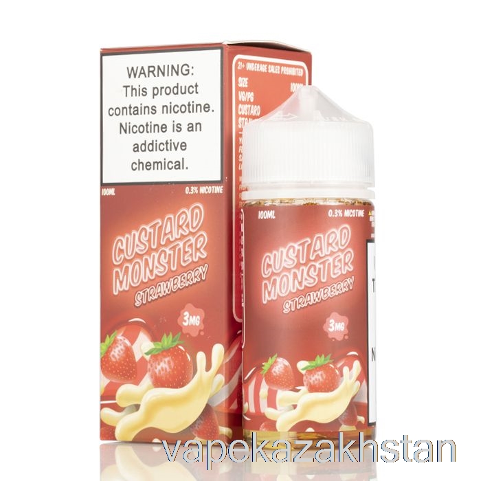 Vape Smoke Strawberry - Custard Monster - 100mL 0mg